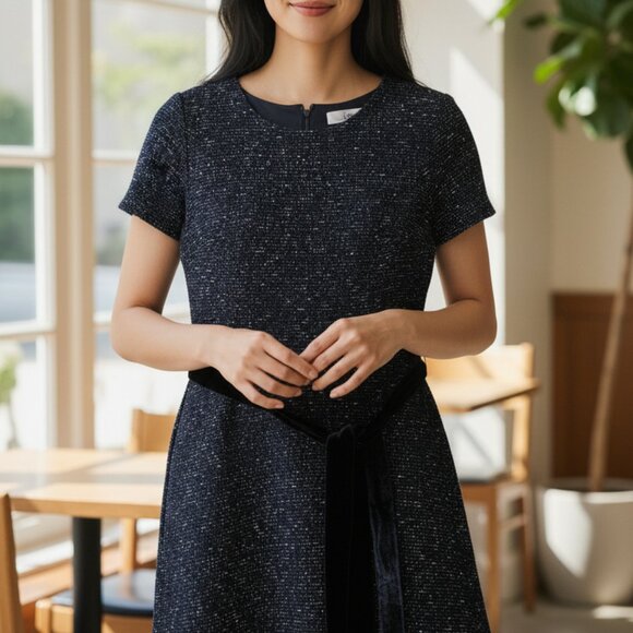 LOFT Dresses & Skirts - Loft Black Sparkle Short Sleeve Dress Size 6